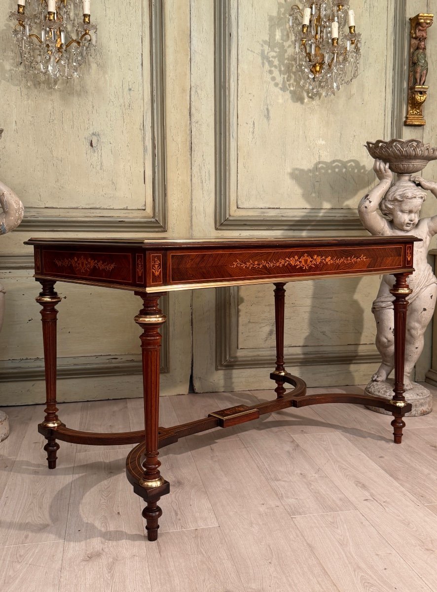 Napoleon III Period Marquetry Center Table, Circa 1870-photo-8