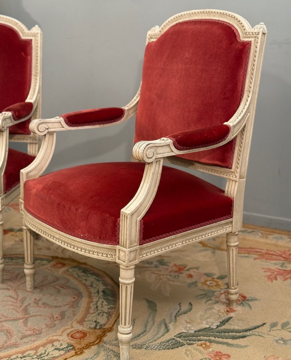 Pair Of Louis XVI Style Armchairs Circa 1900-photo-3