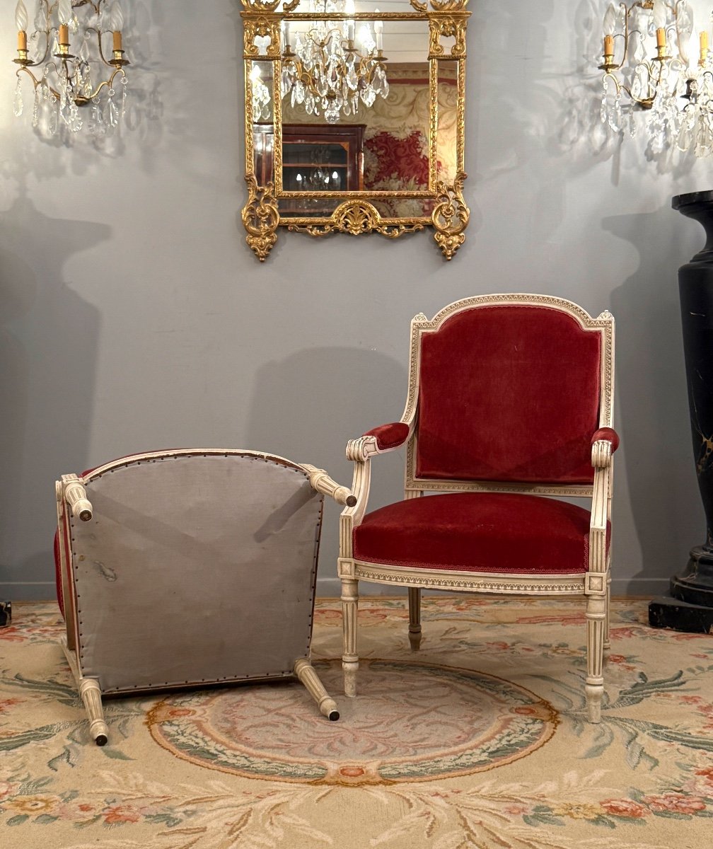 Pair Of Louis XVI Style Armchairs Circa 1900-photo-4