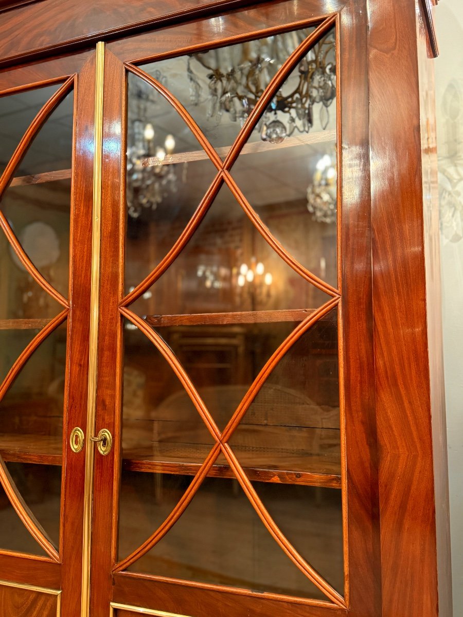 Restoration Period Mahogany Display Cabinet Library Circa 1820-photo-4