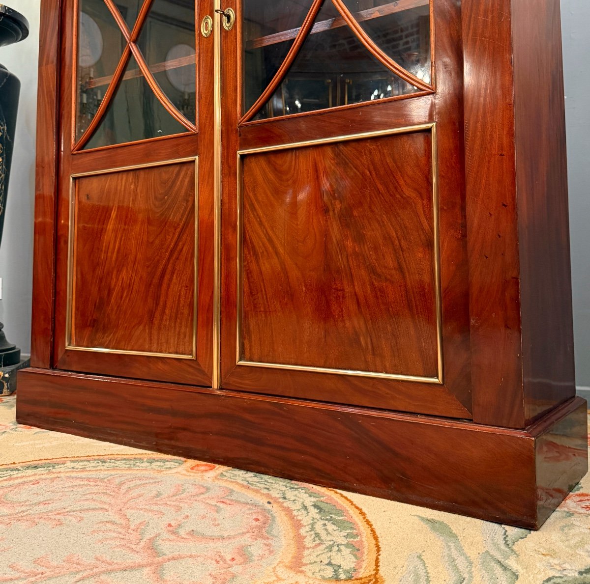 Restoration Period Mahogany Display Cabinet Library Circa 1820-photo-4