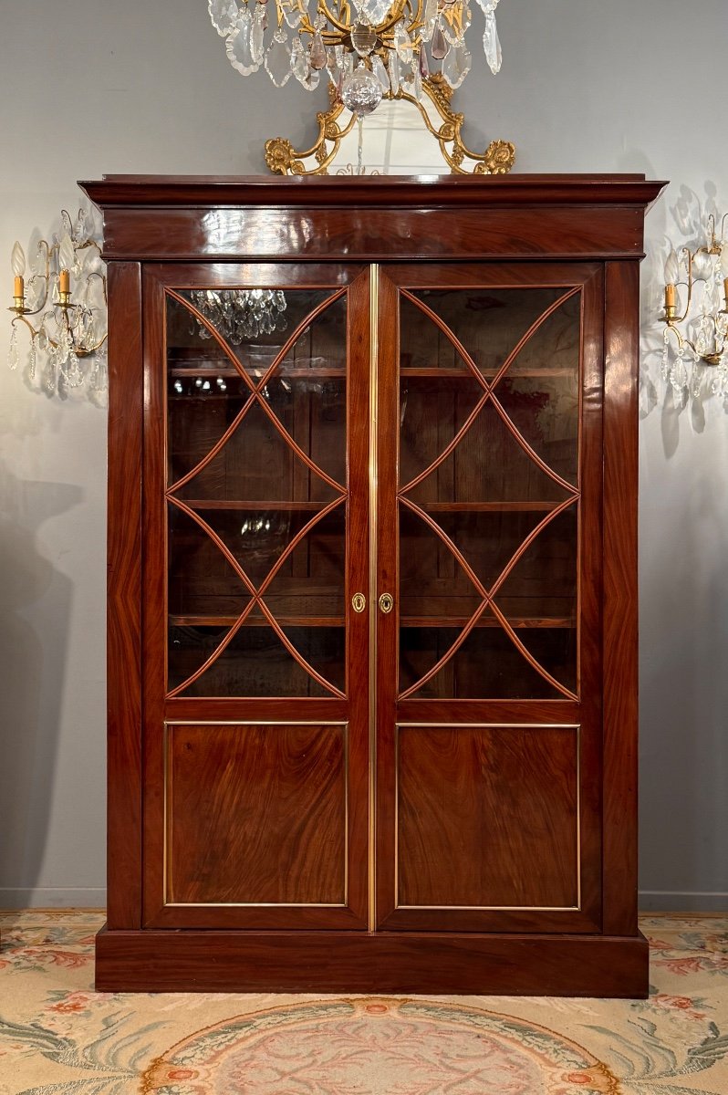 Restoration Period Mahogany Display Cabinet Library Circa 1820