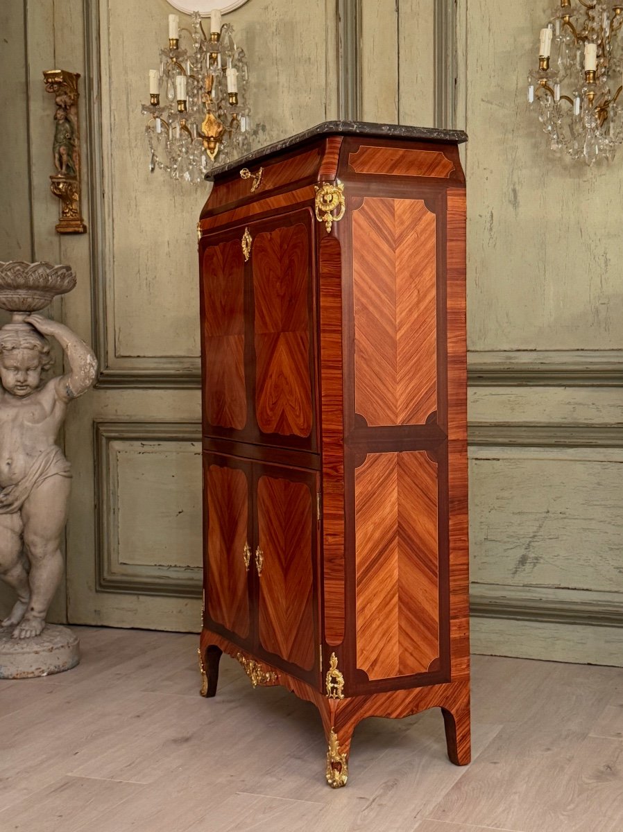 Nicolas Petit, Secretaire En Marqueterie d'Epoque Transition Vers 1760-photo-2