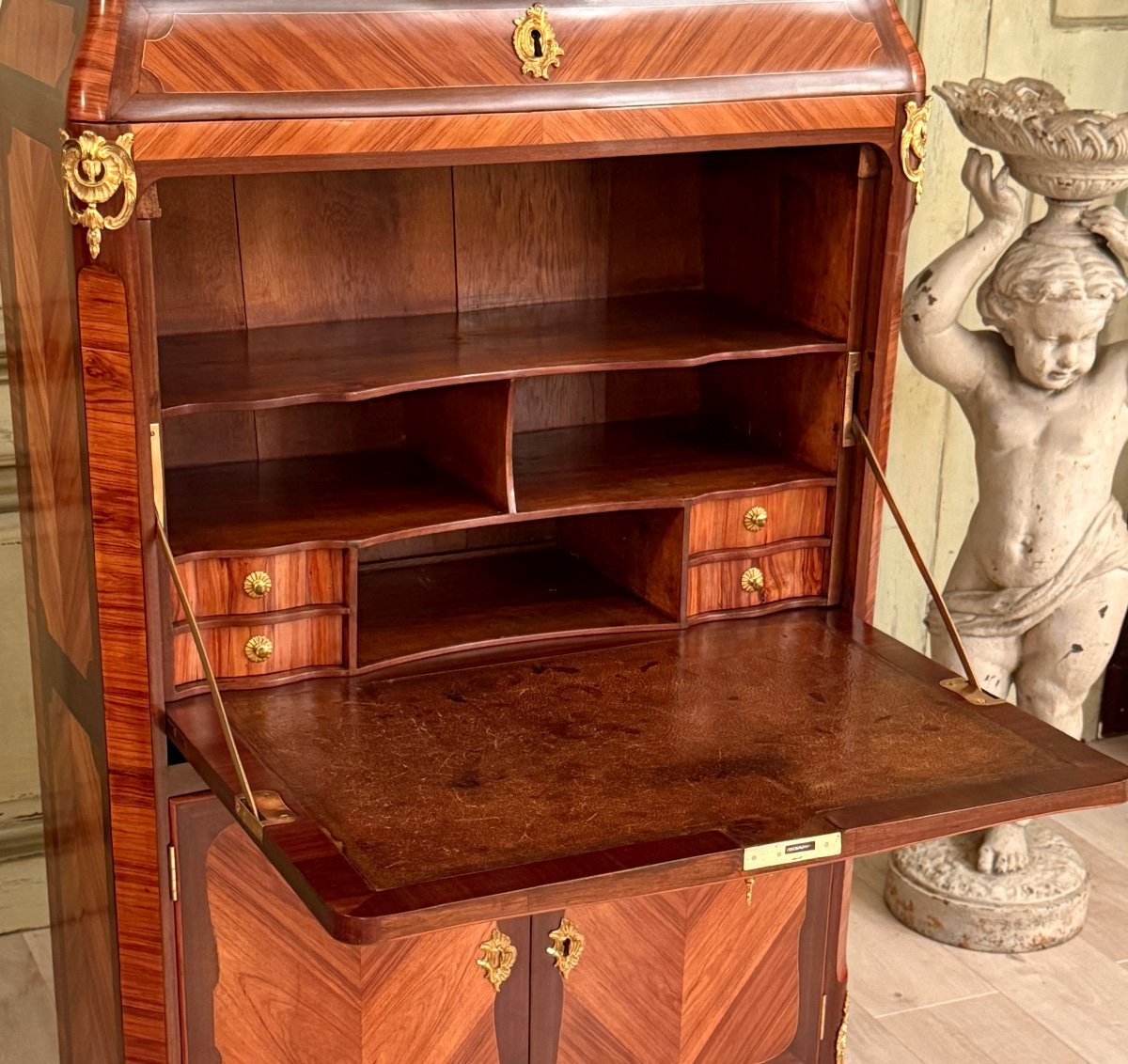 Nicolas Petit, Secretaire En Marqueterie d'Epoque Transition Vers 1760-photo-2
