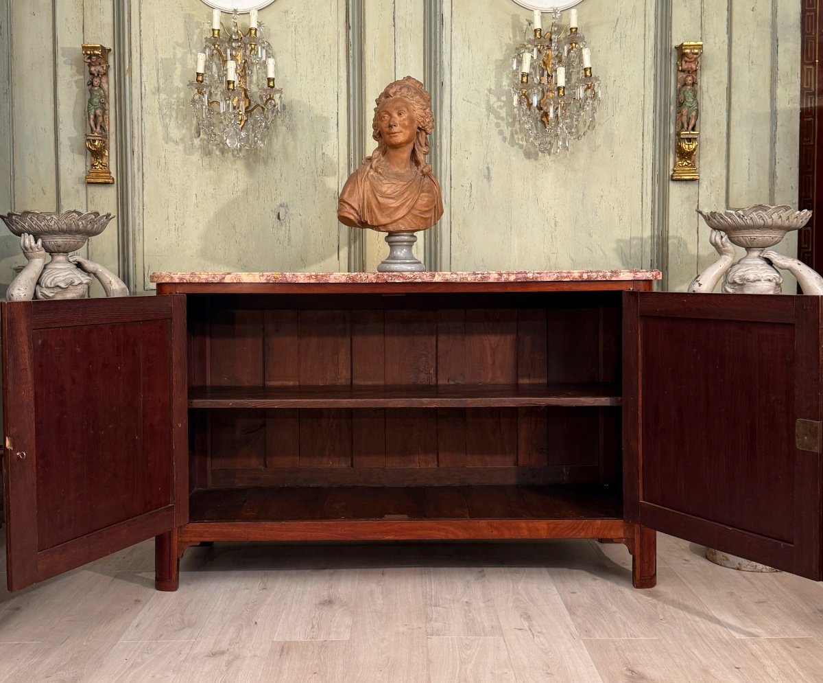 Important Buffet De Chasse En Acajou Moucheté d'Epoque Louis XVI Vers 1780-photo-3