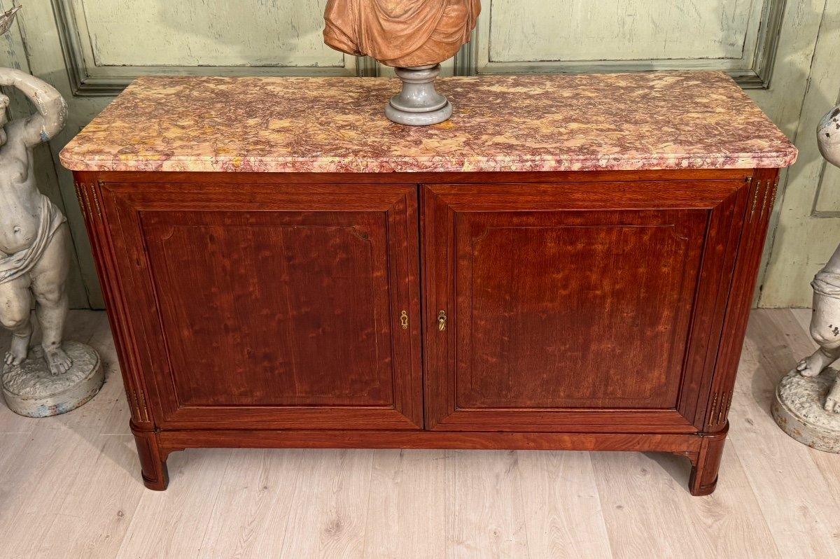 Important Buffet De Chasse En Acajou Moucheté d'Epoque Louis XVI Vers 1780-photo-1