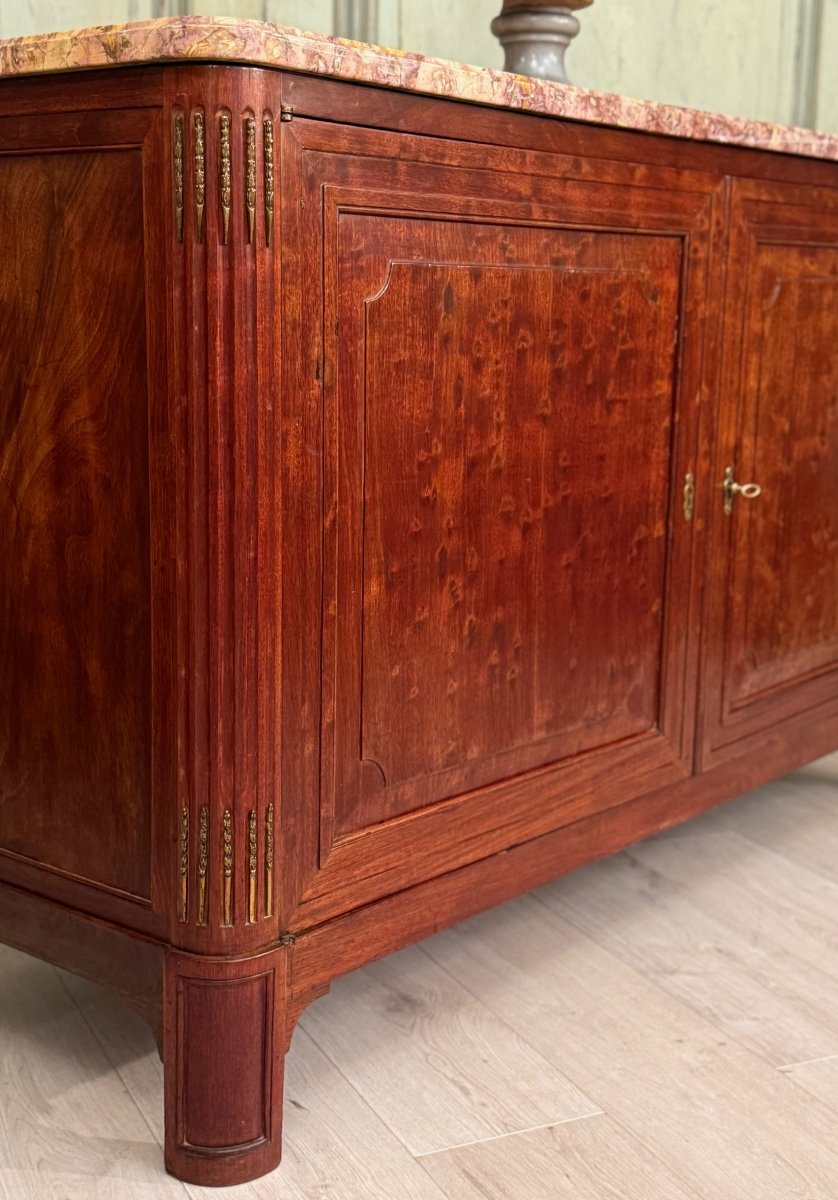 Important Buffet De Chasse En Acajou Moucheté d'Epoque Louis XVI Vers 1780-photo-4