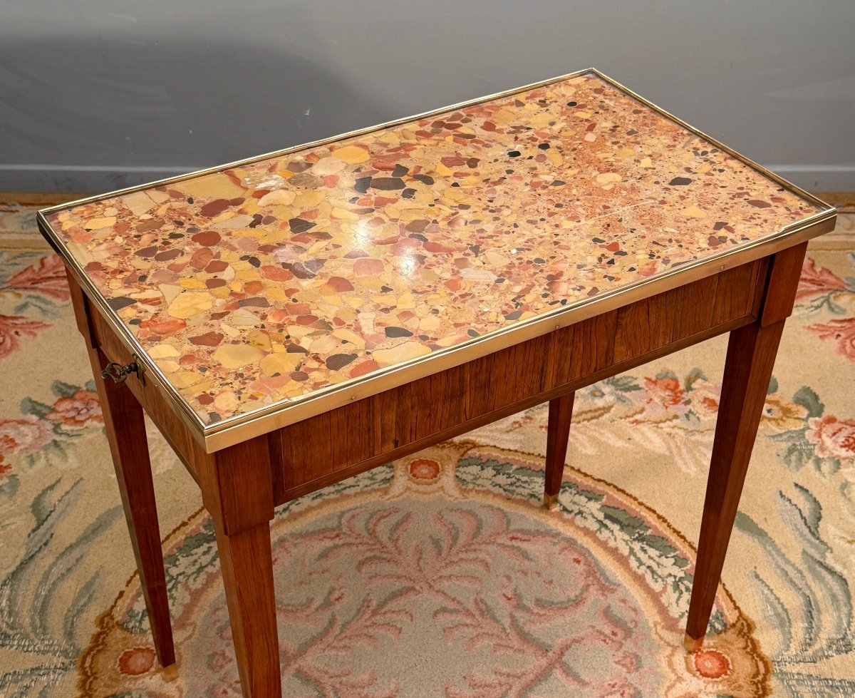 Felix Laurent, Table De Milieu A Ecrire Estampillée d'Epoque Louis XVI, Vers 1780-photo-5