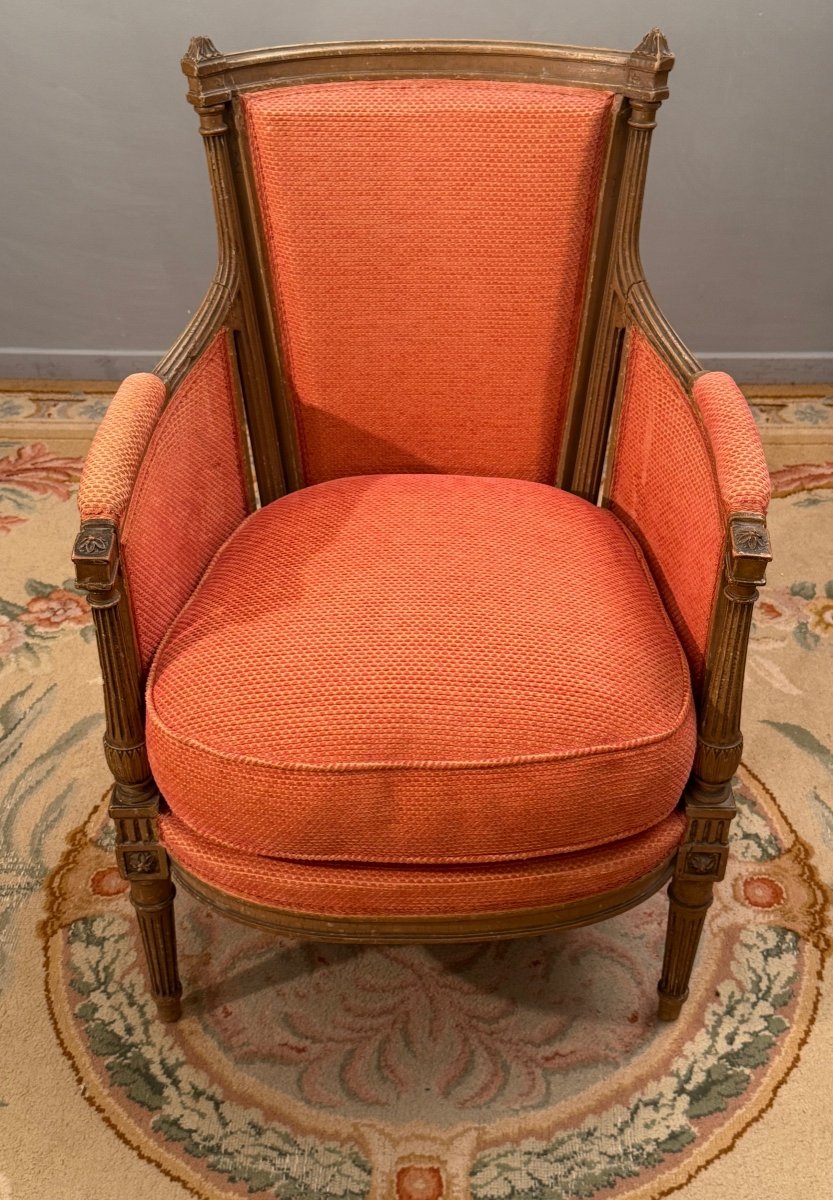 Bergère En Bois Laqué d'Epoque Louis XVI, Vers 1780-photo-1