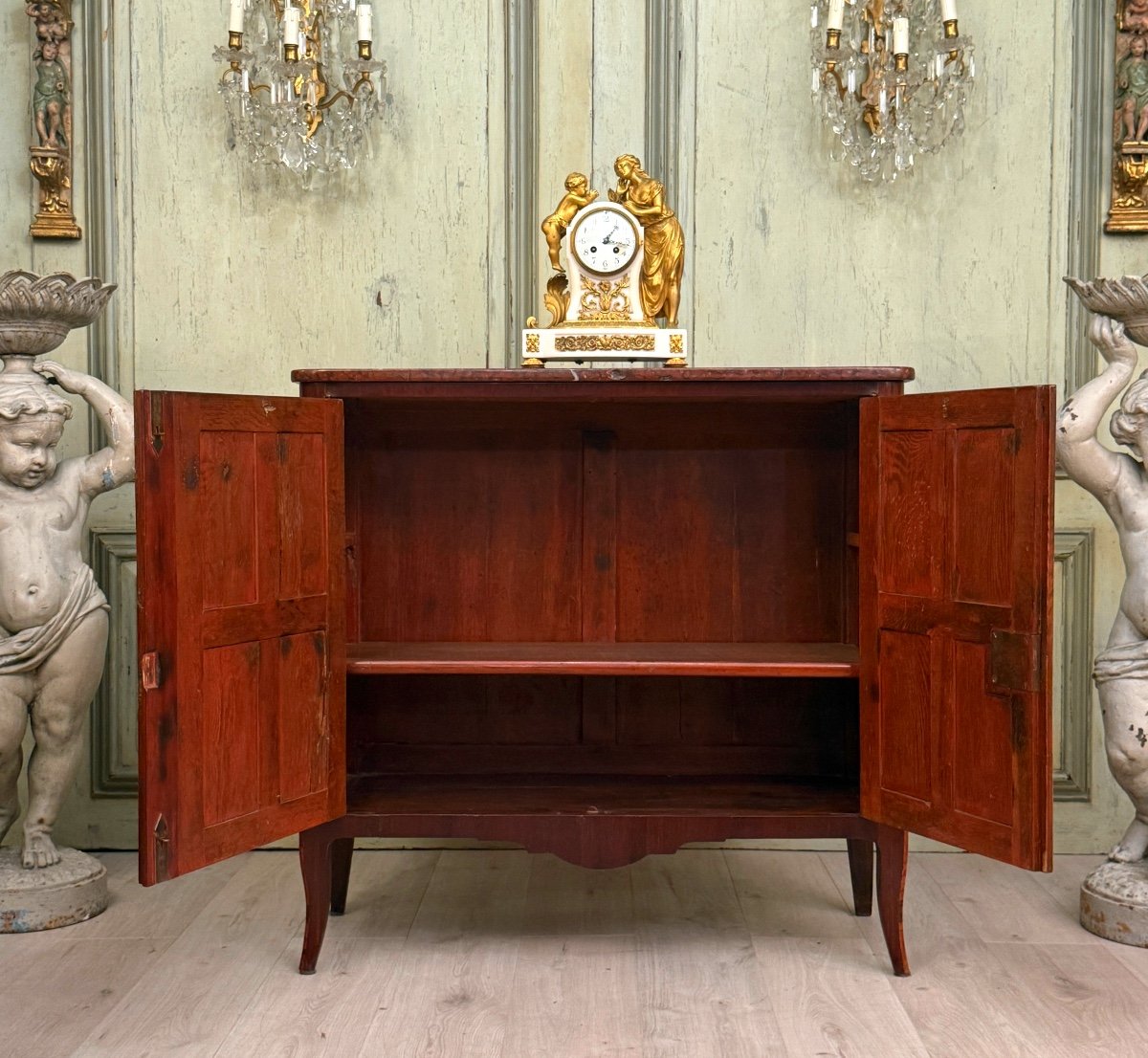 Buffet, Meuble d'Entre Deux En Marqueterie d'Epoque Transition Vers 1760-photo-1