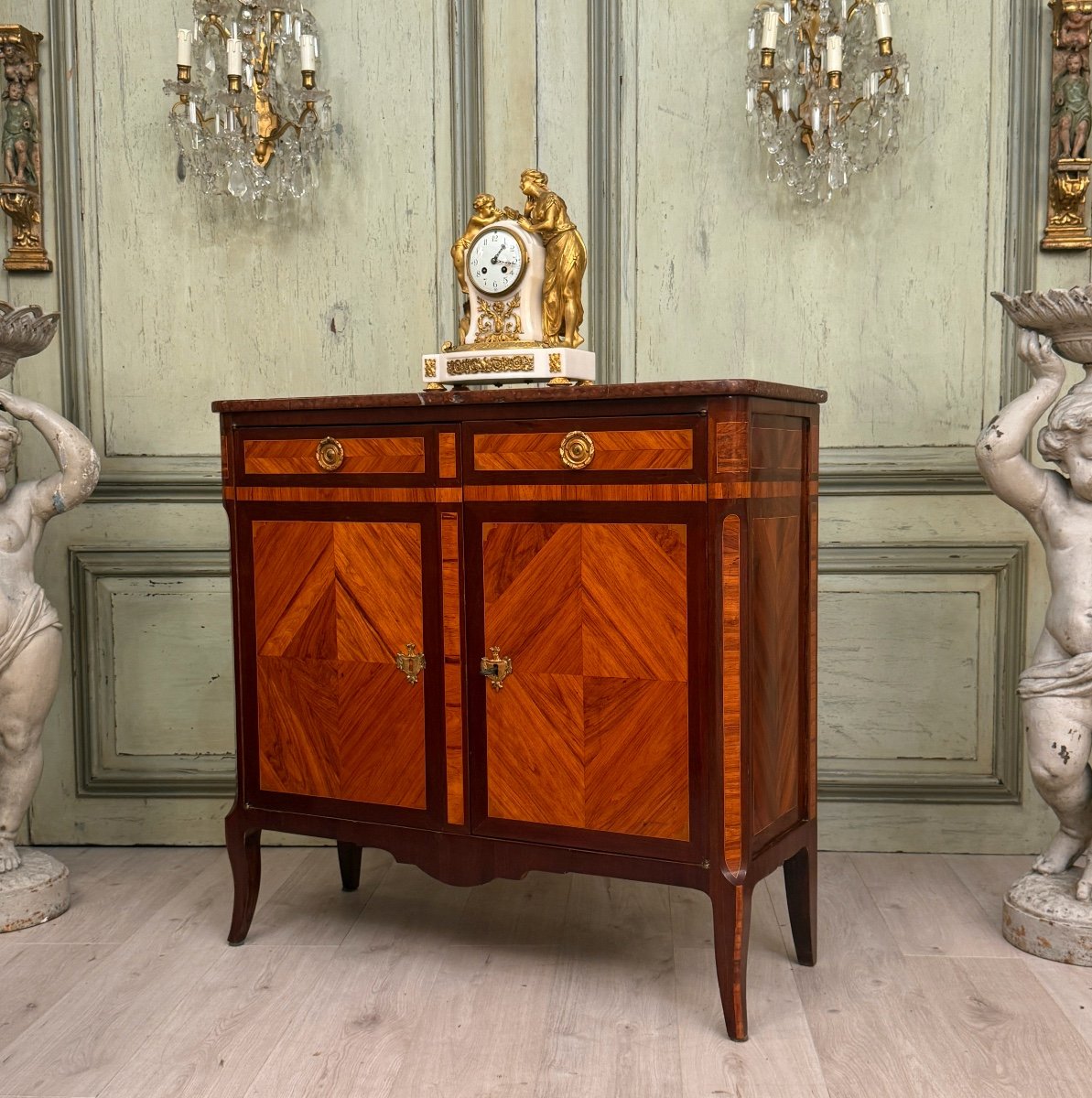 Buffet, Meuble d'Entre Deux En Marqueterie d'Epoque Transition Vers 1760-photo-4