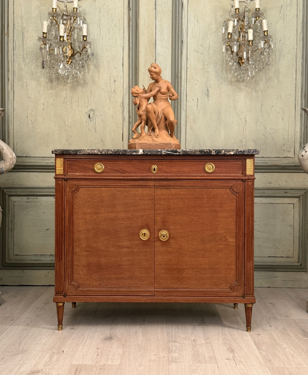 Buffet, Meuble d'Entre Deux En Acajou d'Epoque Louis XVI Vers 1780-photo-2