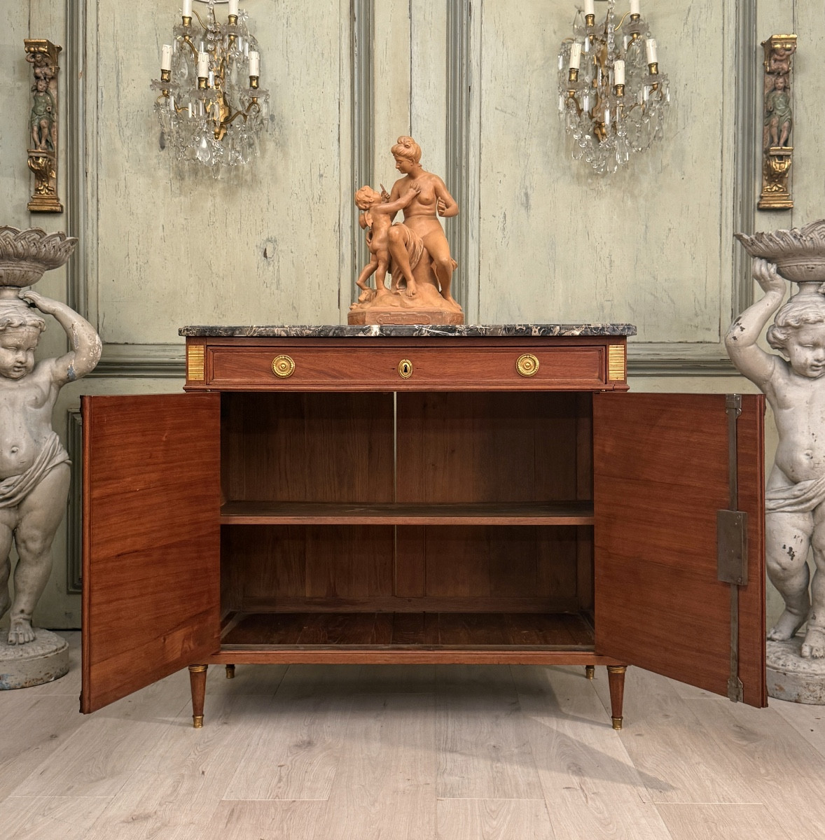 Buffet, Meuble d'Entre Deux En Acajou d'Epoque Louis XVI Vers 1780-photo-2