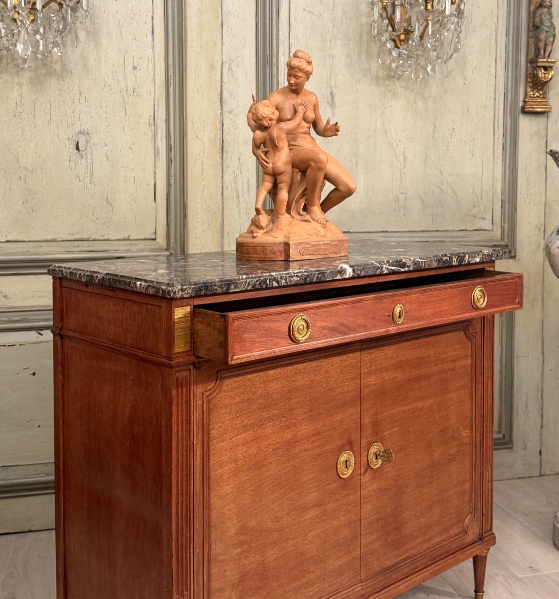 Buffet, Meuble d'Entre Deux En Acajou d'Epoque Louis XVI Vers 1780-photo-5