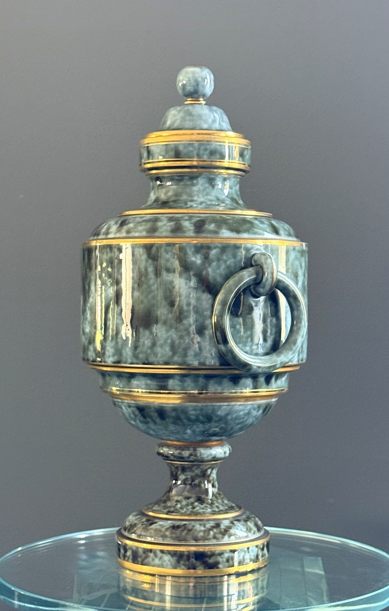 Sevres, 19th Century Porcelain Baluster Covered Vase Circa 1880-photo-2