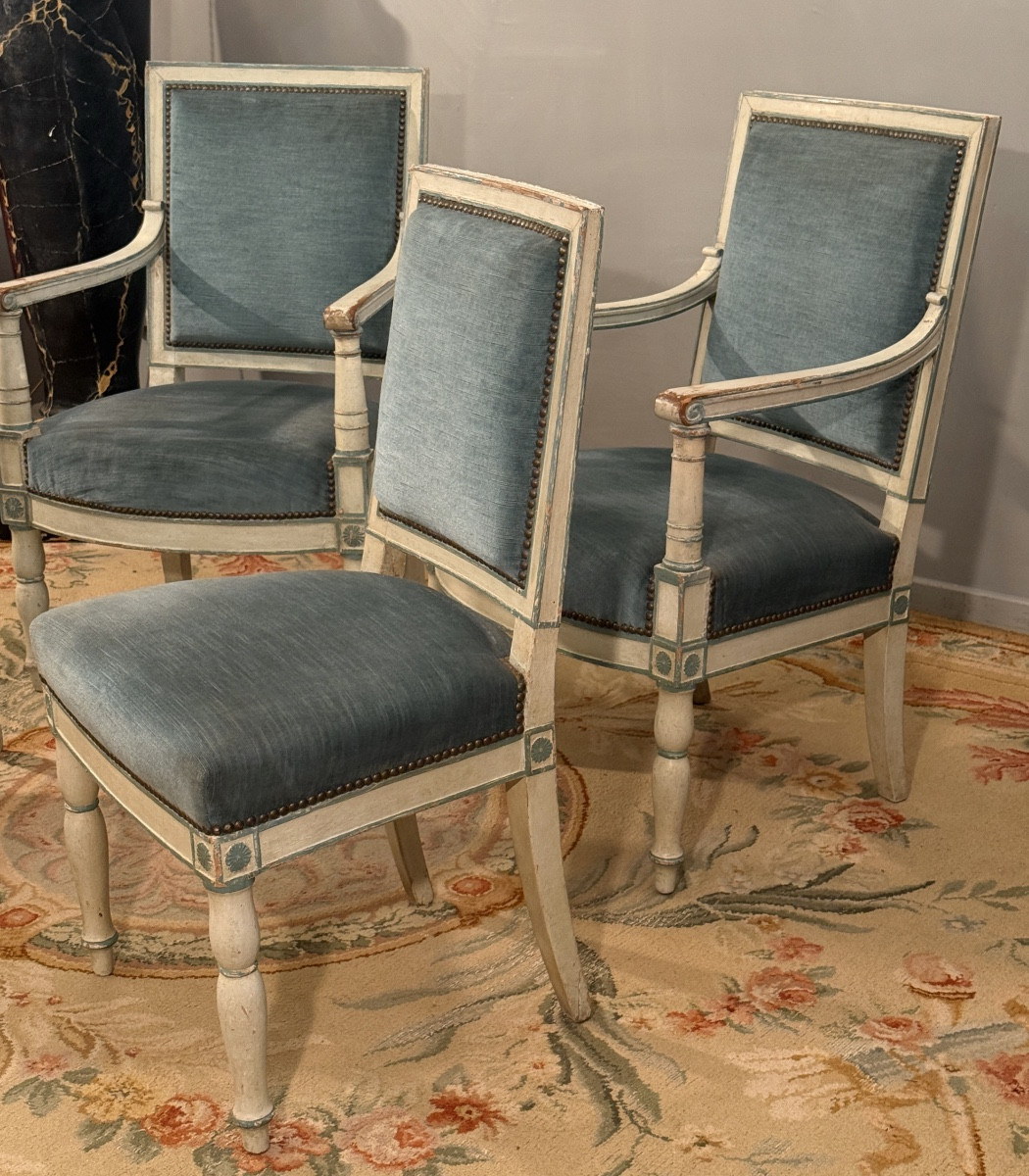 Jean-pierre Louis, Salon Furniture Stamped Imperial Provenance, Empire Period, Circa 1810-photo-1