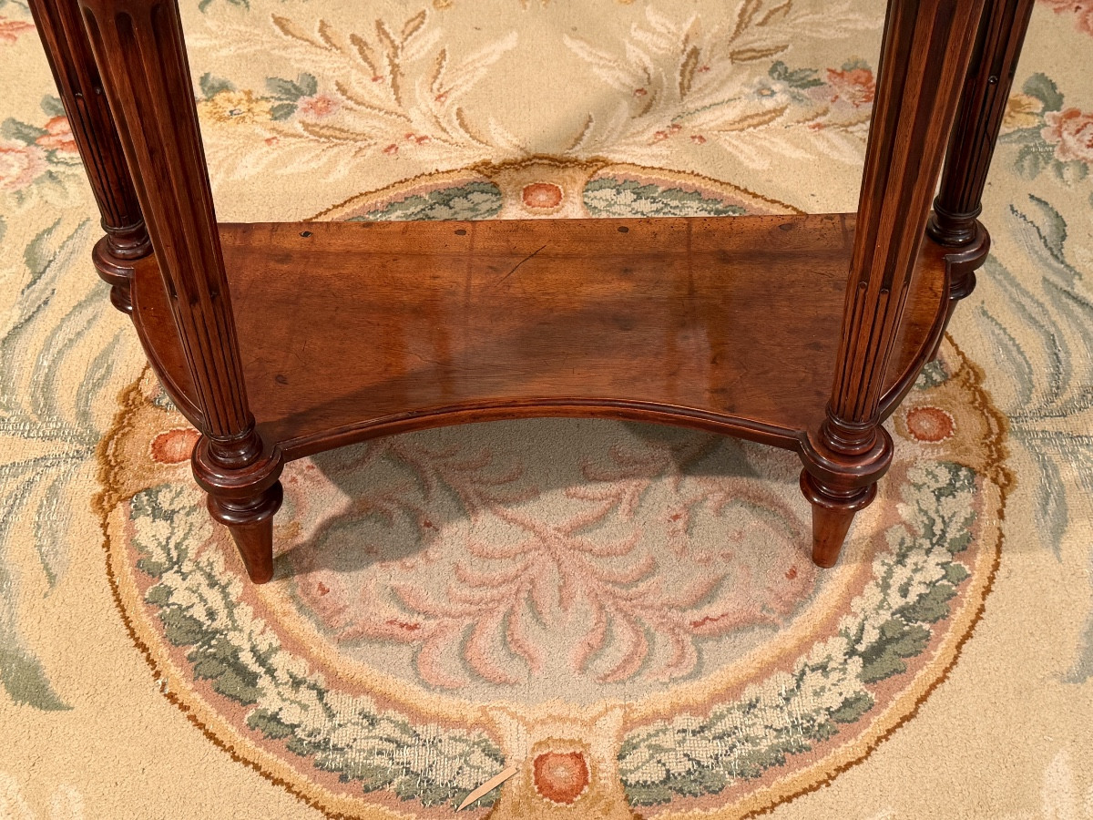 Console Demi-lune En Acajou d'Epoque Louis XVI, Vers 1780-photo-2