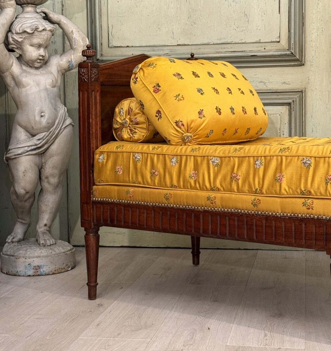 Louis XVI Period Mahogany Daybed, Circa 1790-photo-8