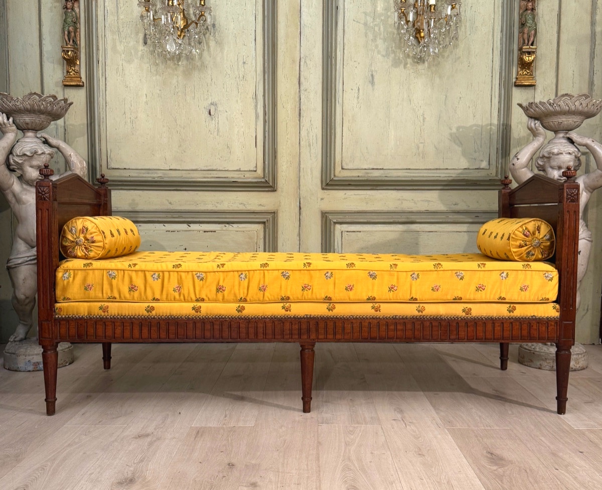 Louis XVI Period Mahogany Daybed, Circa 1790-photo-4