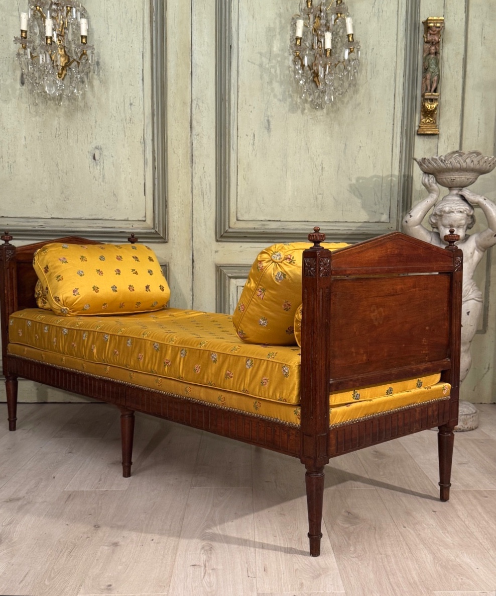 Louis XVI Period Mahogany Daybed, Circa 1790-photo-6