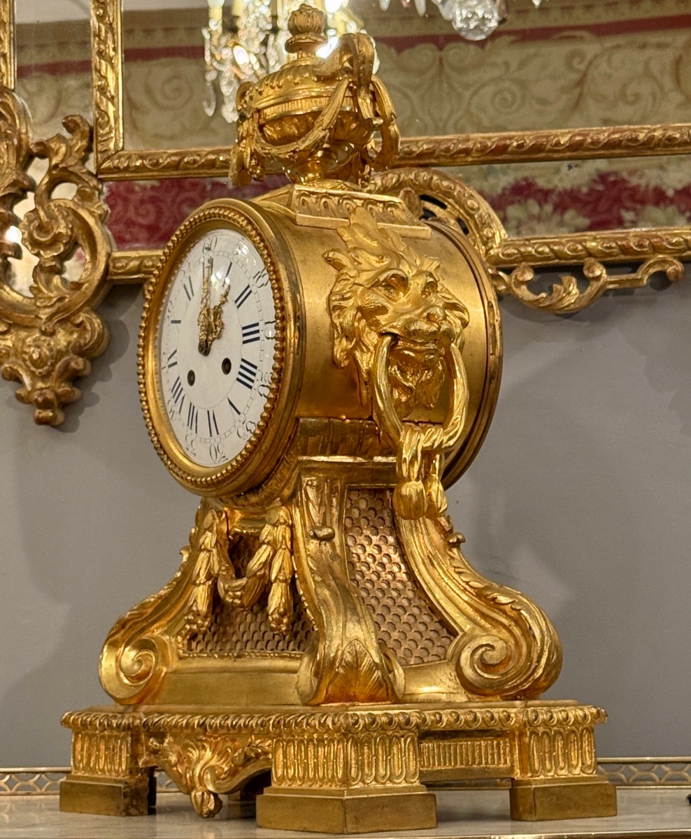Louis XVI Style Gilt Bronze Mantel Clock From The Napoleon III Period