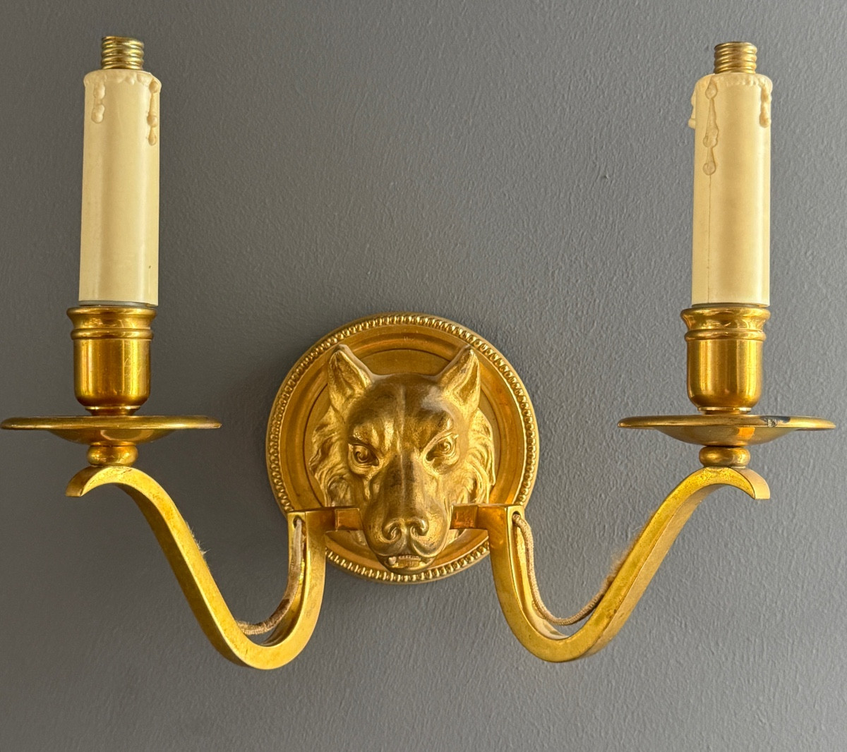 Maison Baguès, Paire d'Appliques En Bronze Doré Vers 1940 - 1950-photo-5