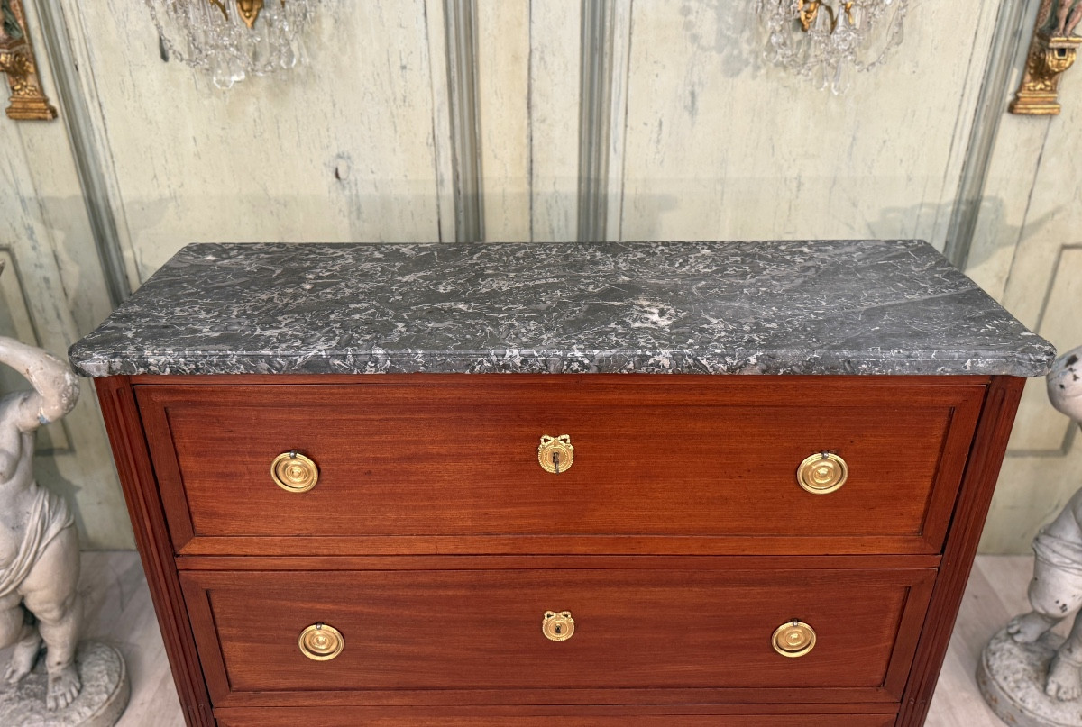 Etienne Avril, Commode En Acajou Estampillée d'Epoque Louis XVI Vers 1780-photo-4