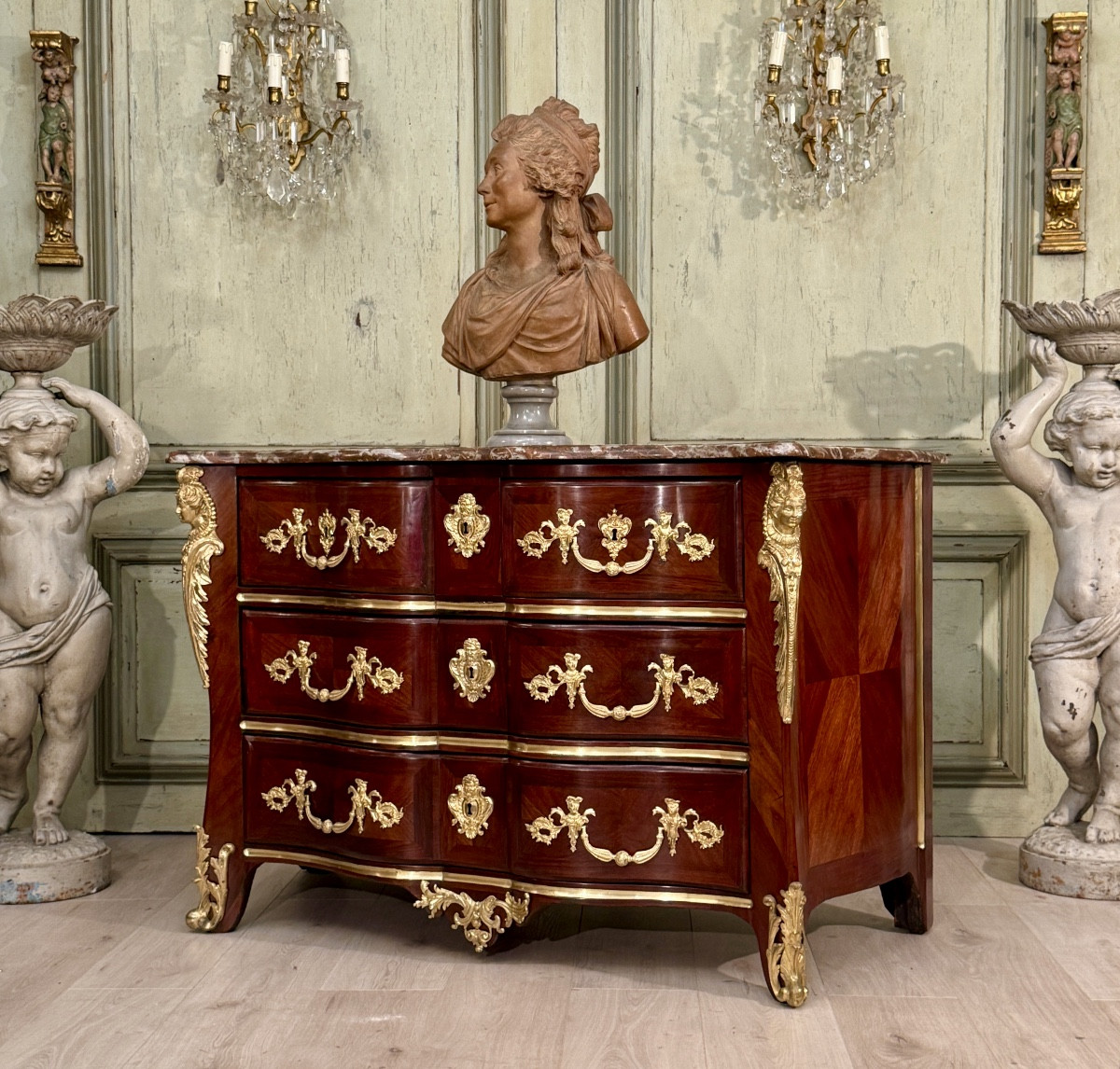 Etienne DOIRAT, Commode En Marqueterie d'Epoque Régence Vers 1720-photo-3