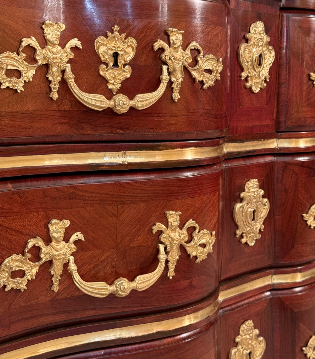 Etienne DOIRAT, Commode En Marqueterie d'Epoque Régence Vers 1720-photo-1