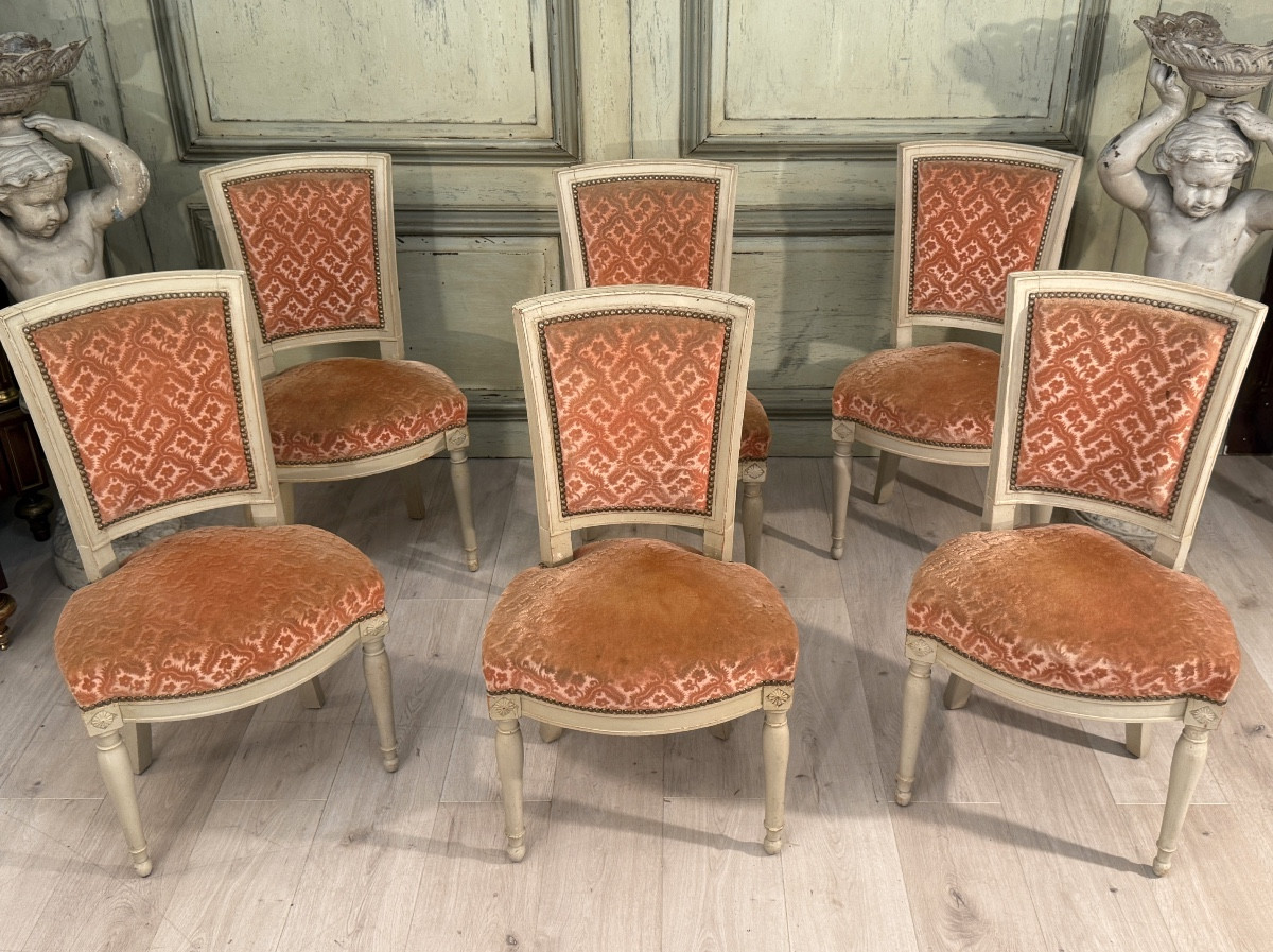 Louis XVI Period Lacquered Wood Living Room Furniture, Circa 1780-photo-4