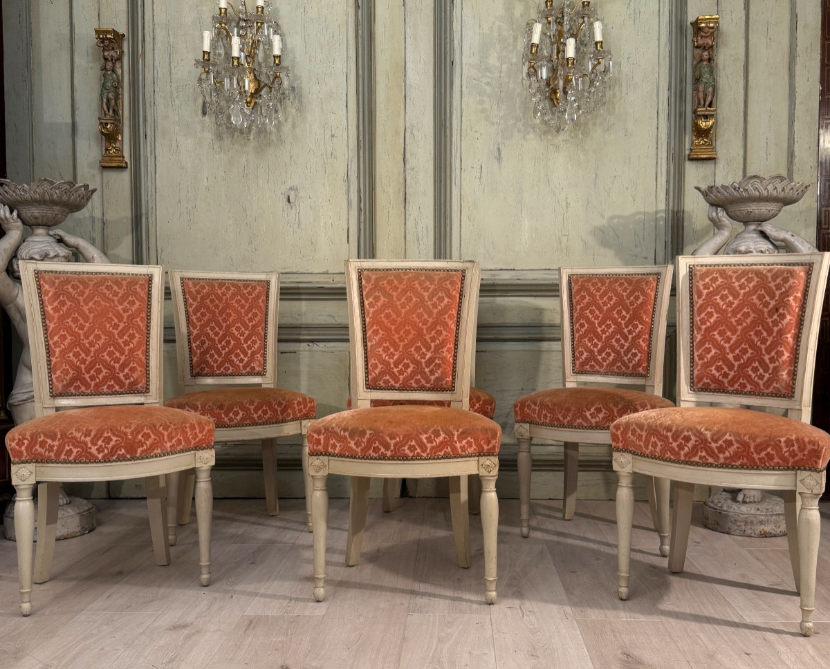 Louis XVI Period Lacquered Wood Living Room Furniture, Circa 1780-photo-2