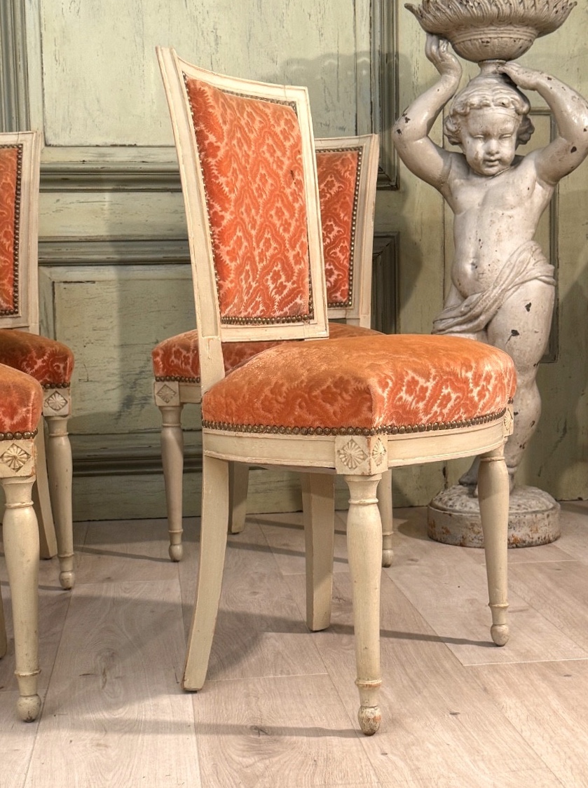 Louis XVI Period Lacquered Wood Living Room Furniture, Circa 1780