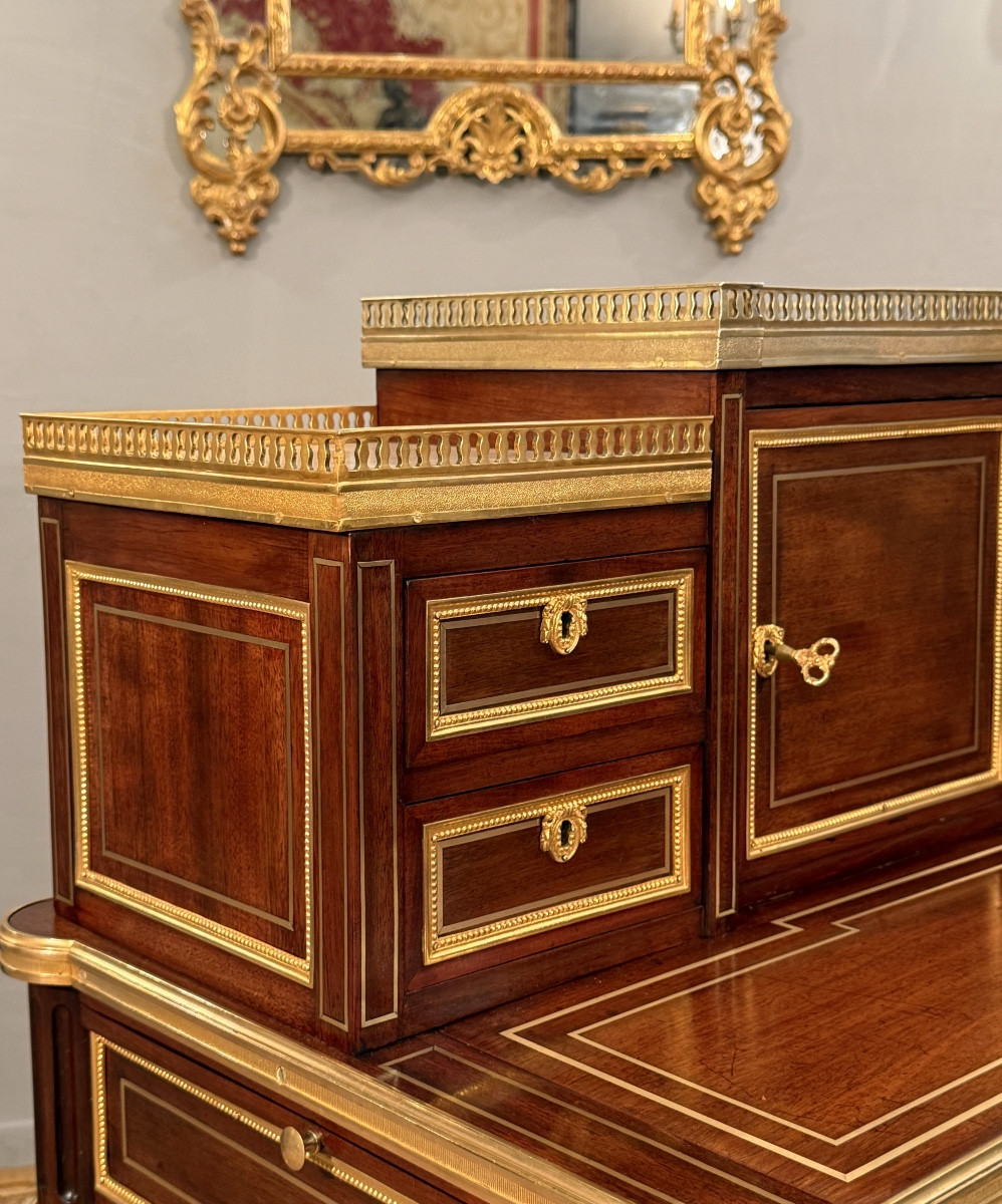 Louis XVI Mahogany Bonheur Du Jour Desk, Circa 1790-photo-6