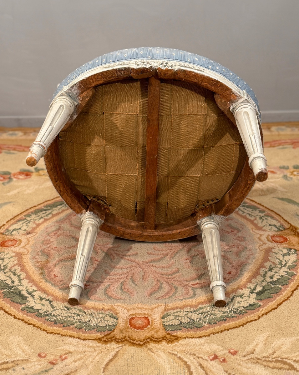 Fauteuil en Bois Laqué d'Epoque Louis XVI, Vers 1780-photo-2