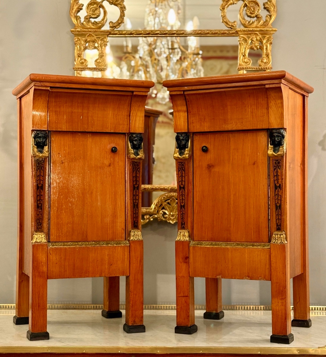 Biedermeier, Paire de Chevets De Style Empire Epoque XIXème