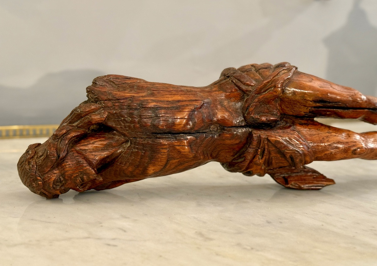 Christ en Bois Sculpté d'Epoque XVIIème Siècle-photo-6