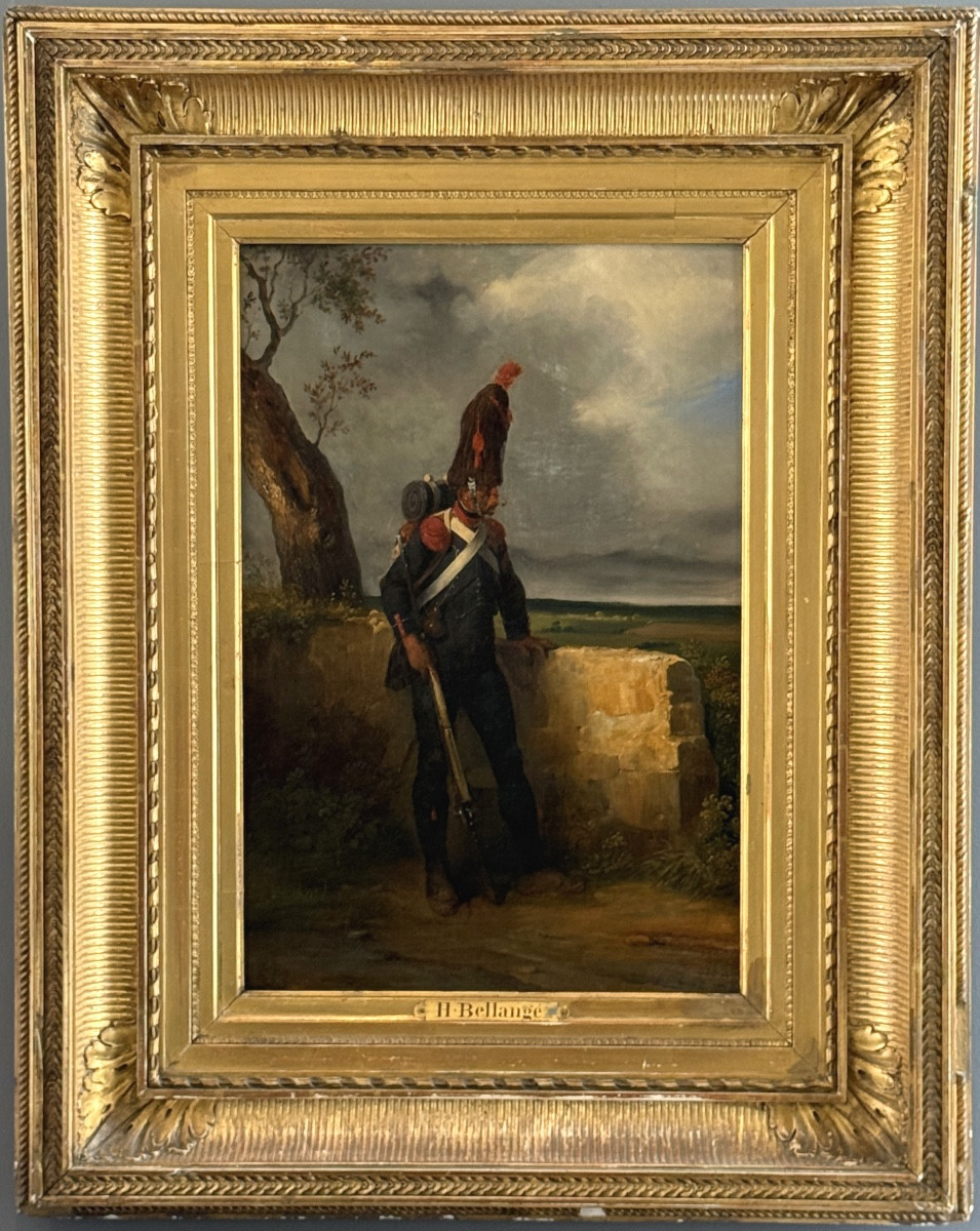 Joseph Louis Hippolyte BELLANGE, Huile sur Toile Grenadier Signée (1800 -1866)-photo-3