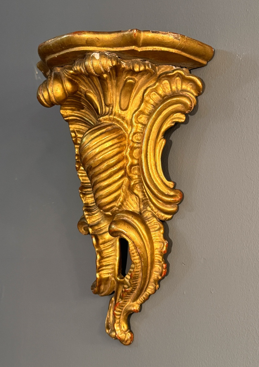 Console d'Applique en Bois Doré d'Epoque Louis XV,  XVIIIème-photo-3