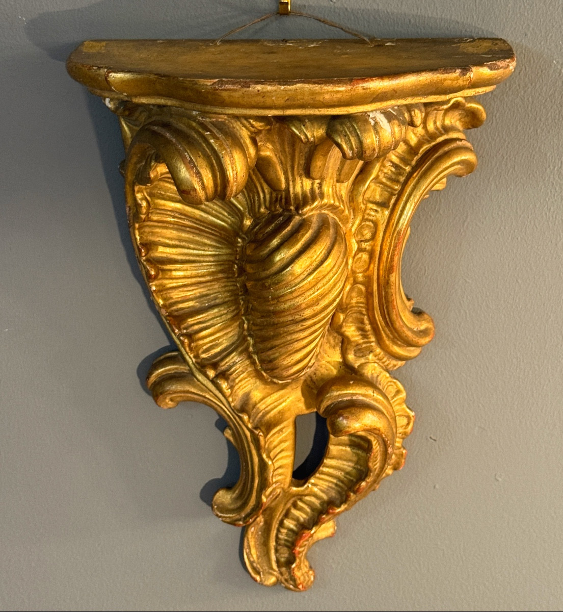 Console d'Applique en Bois Doré d'Epoque Louis XV,  XVIIIème-photo-4