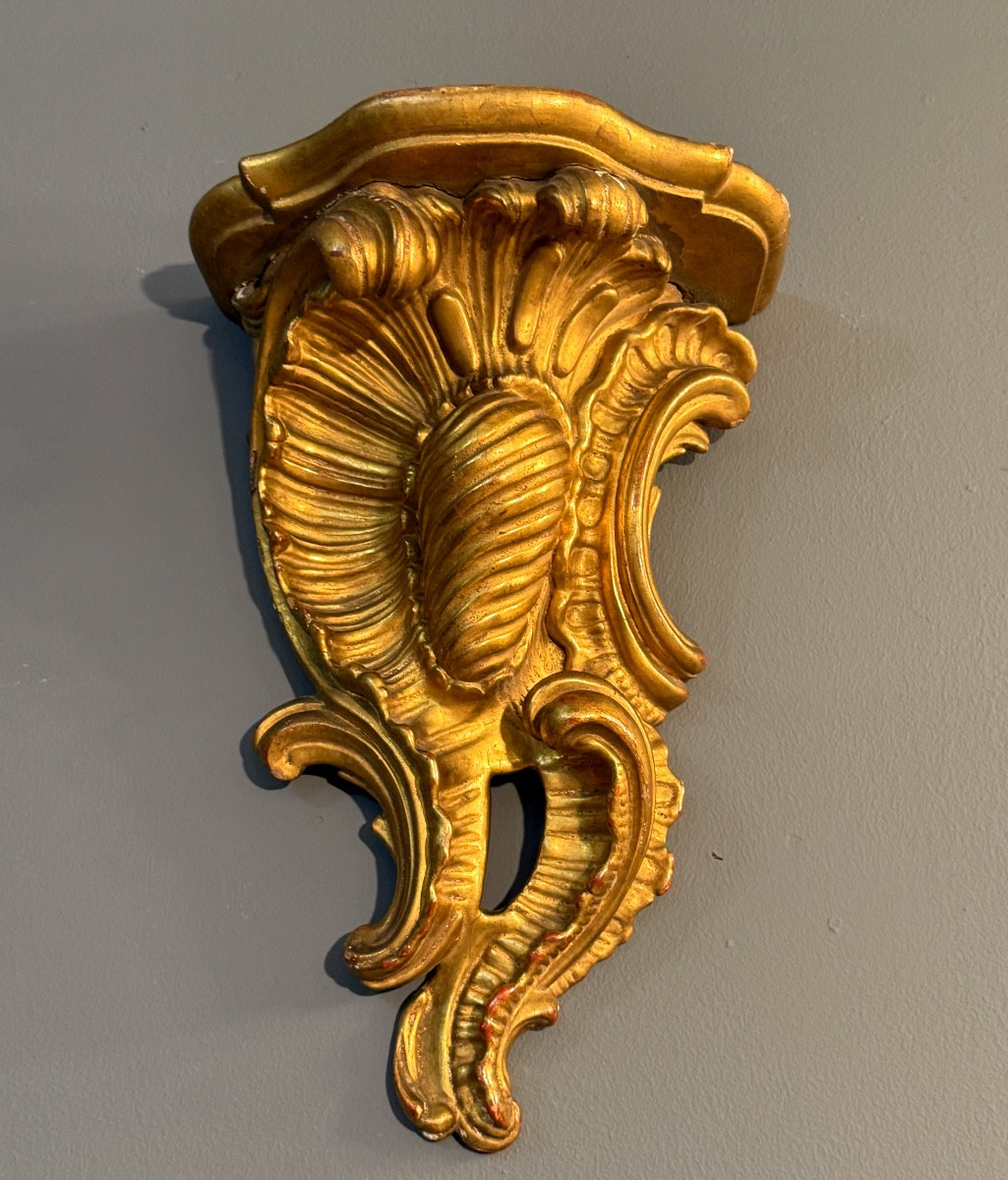 Console d'Applique en Bois Doré d'Epoque Louis XV,  XVIIIème-photo-3