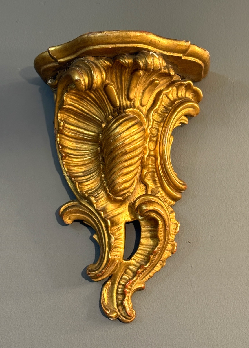 Console d'Applique en Bois Doré d'Epoque Louis XV,  XVIIIème