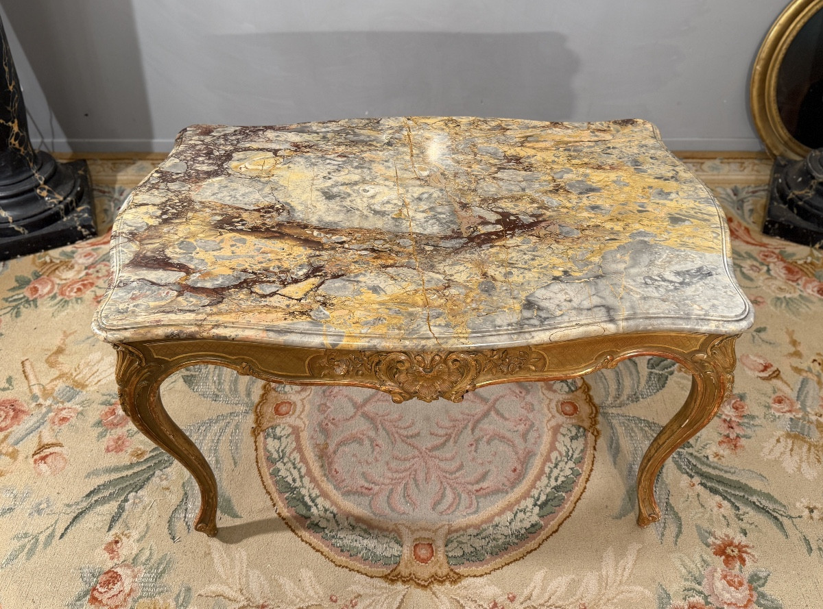 Louis XV Style Giltwood Center Table, 19th Century-photo-2