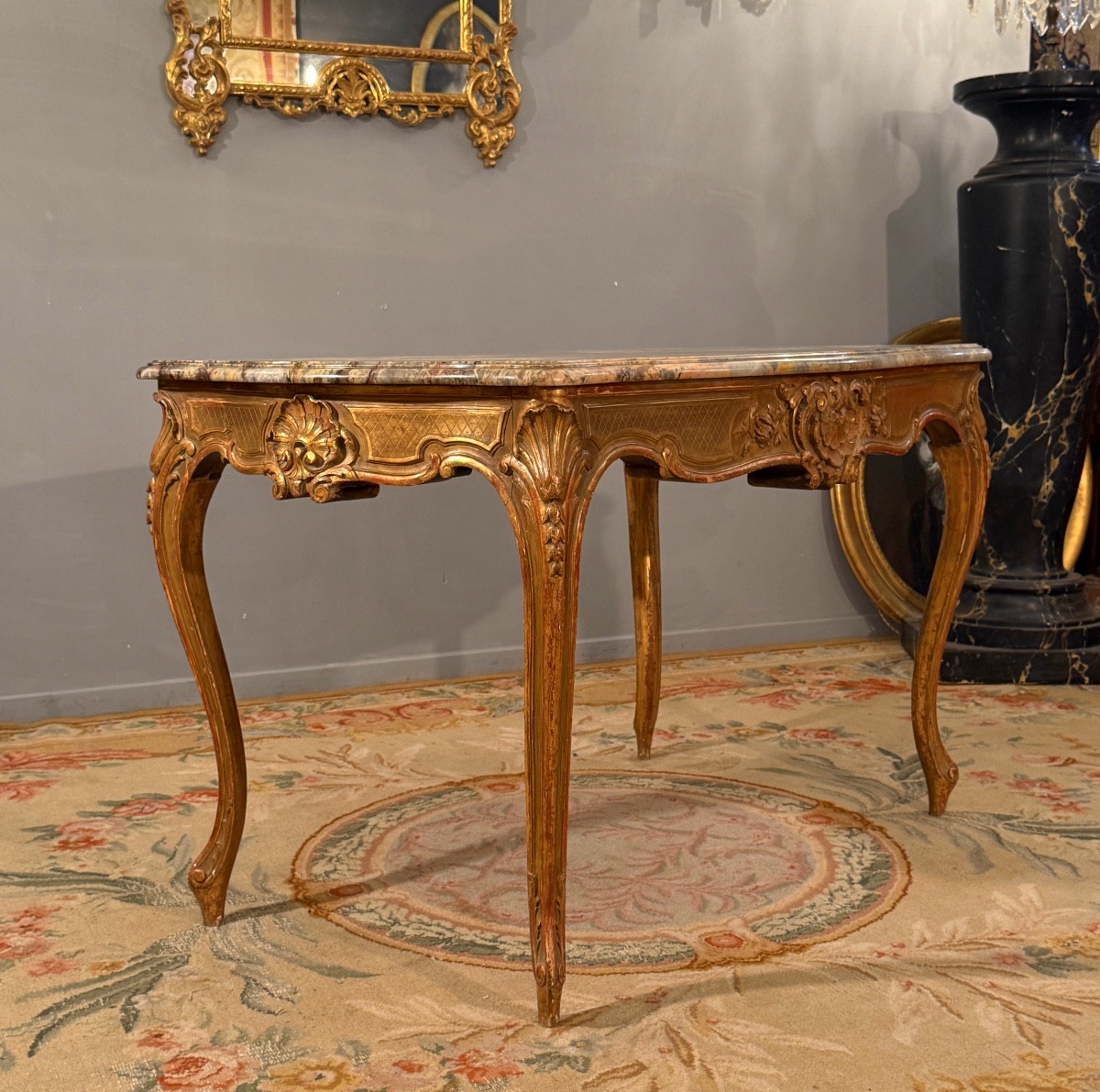 Louis XV Style Giltwood Center Table, 19th Century-photo-3