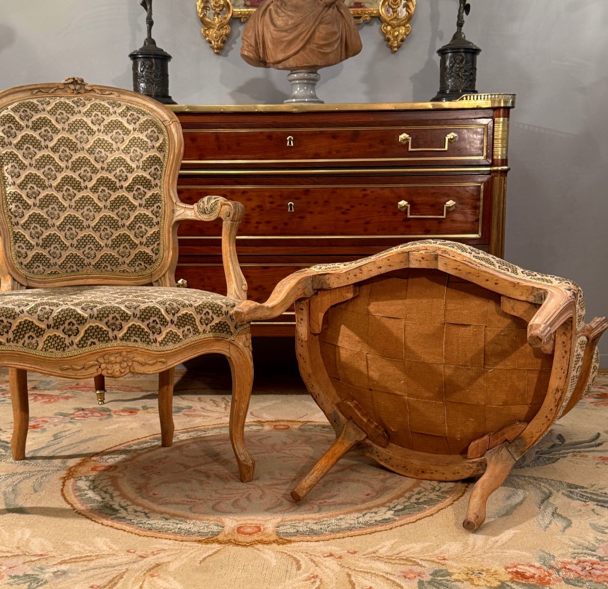 Paire de Fauteuils Cabriolet d'Epoque Louis XV, Vers 1750-photo-2