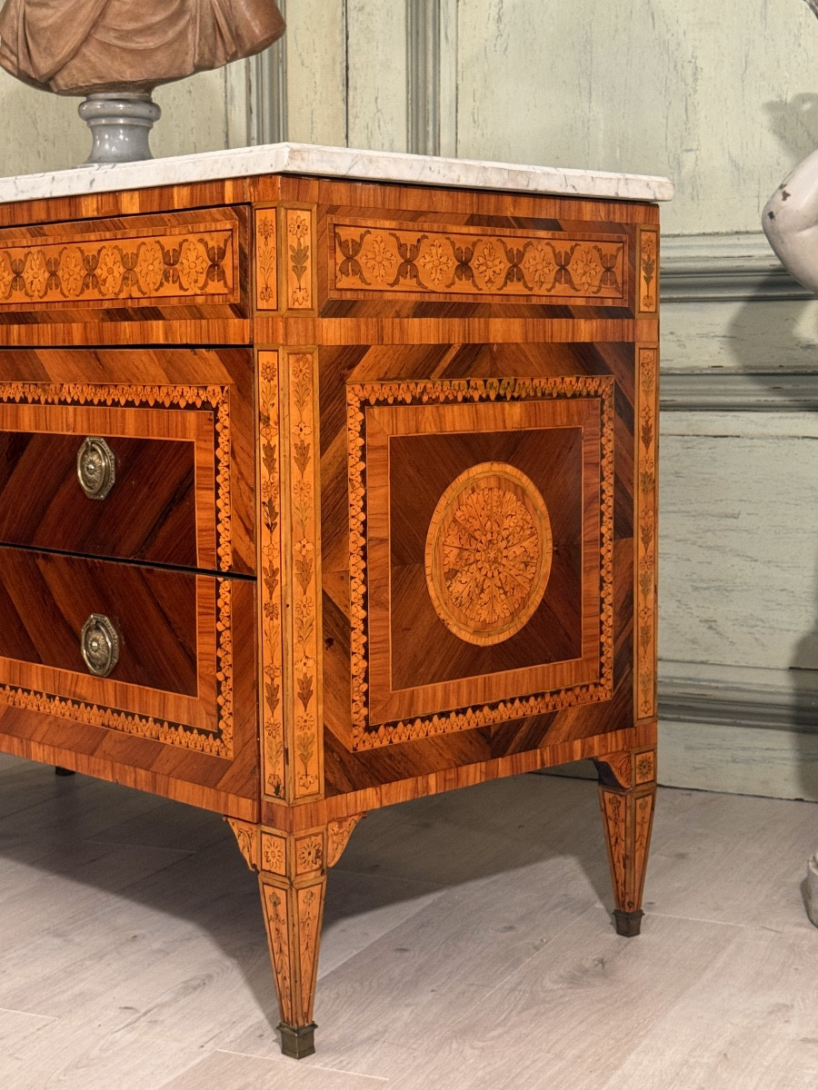 Giuseppe Maggiolini, Commode en Marqueterie d'Epoque Louis XVI, Italie, Vers 1780-photo-4