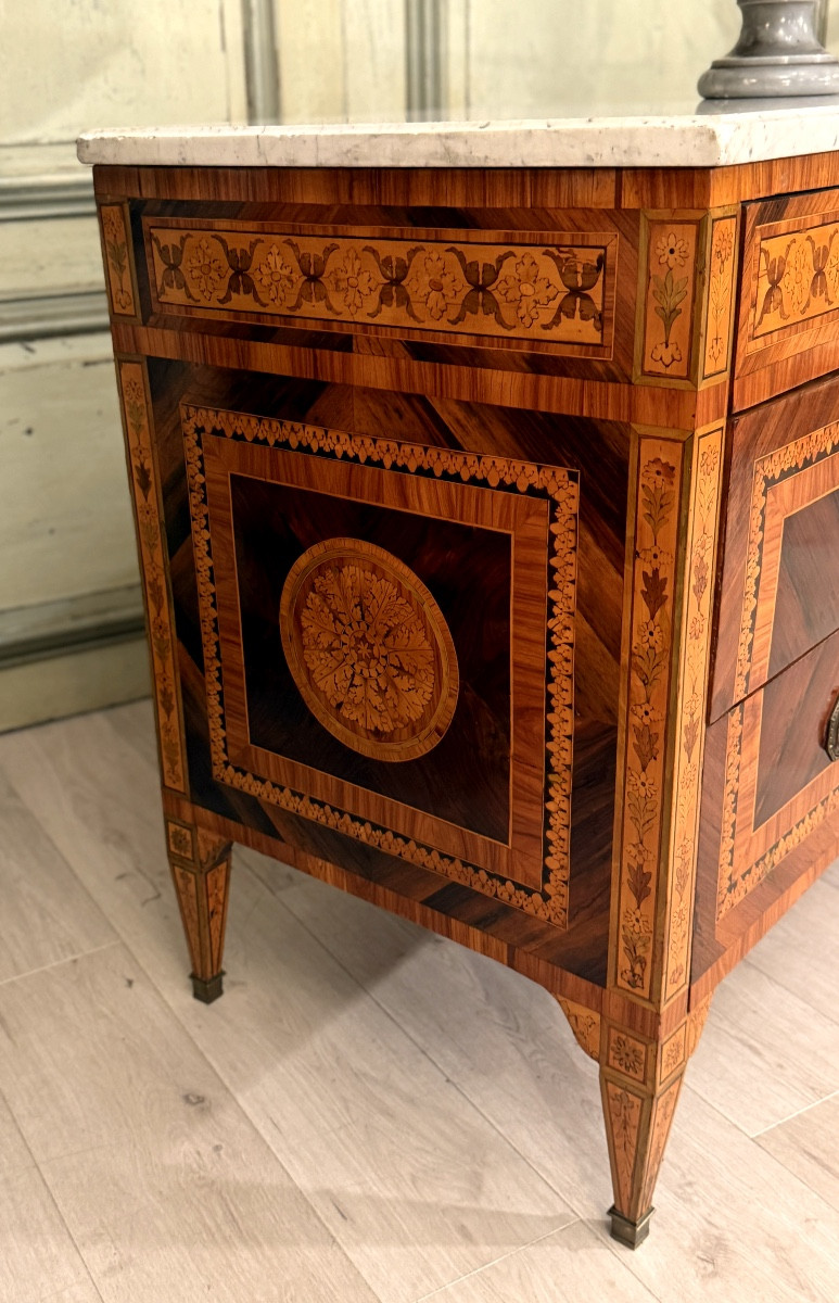 Giuseppe Maggiolini, Commode en Marqueterie d'Epoque Louis XVI, Italie, Vers 1780-photo-8