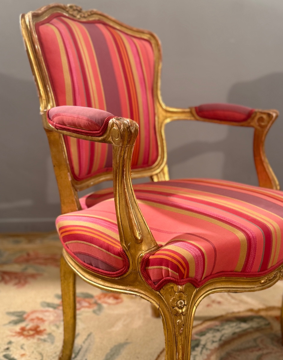 Paire de Fauteuils Cabriolet de Style Louis XV,  Epoque Napoléon III-photo-2