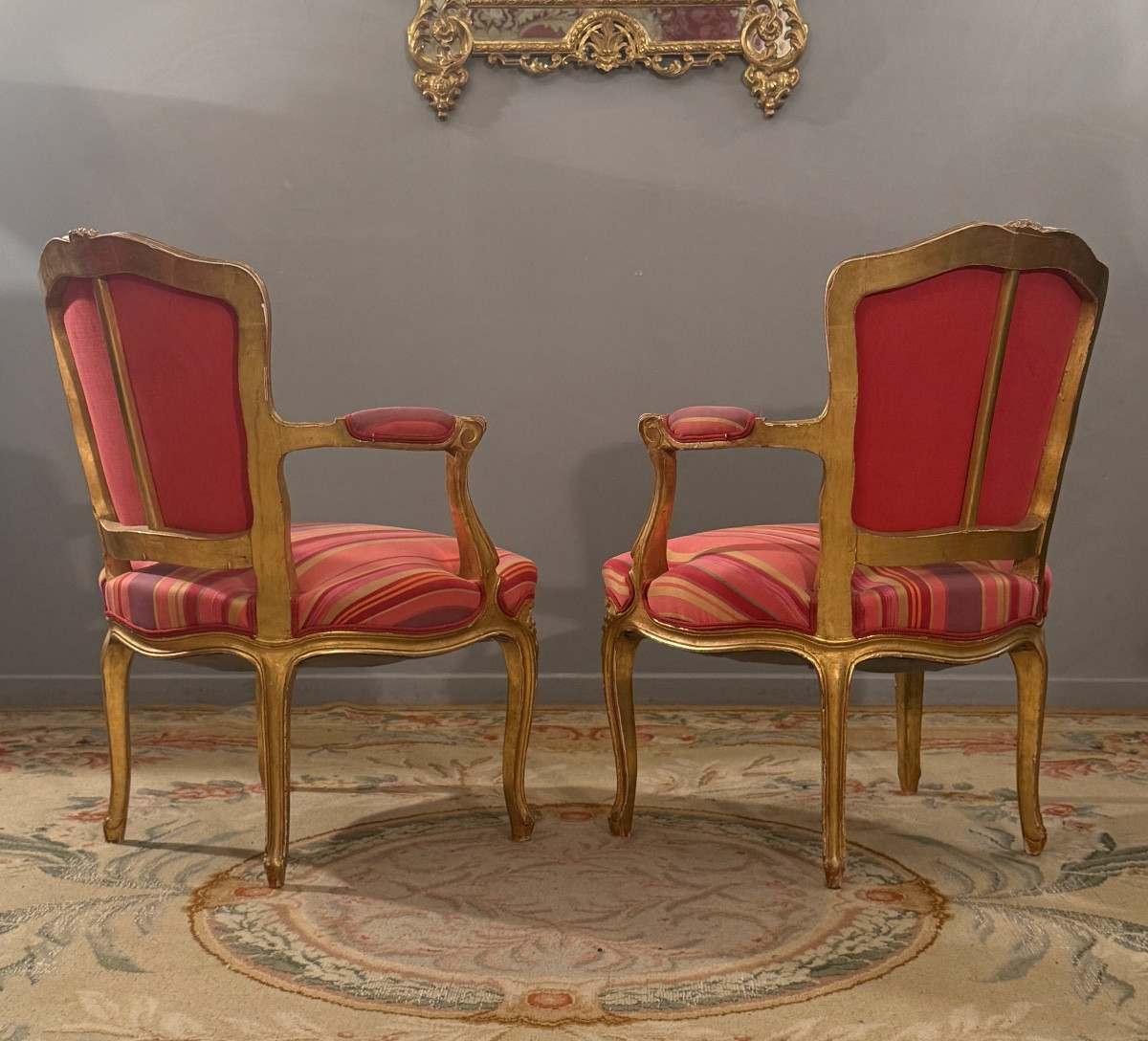 Paire de Fauteuils Cabriolet de Style Louis XV,  Epoque Napoléon III-photo-4