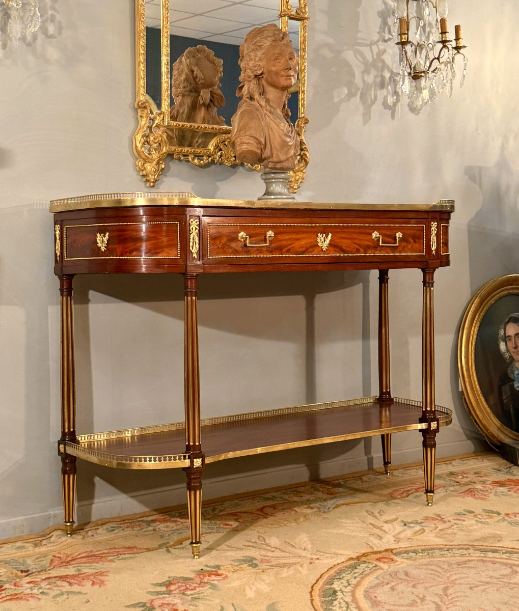 Important Louis XVI Mahogany Console Table, Circa 1780-photo-2