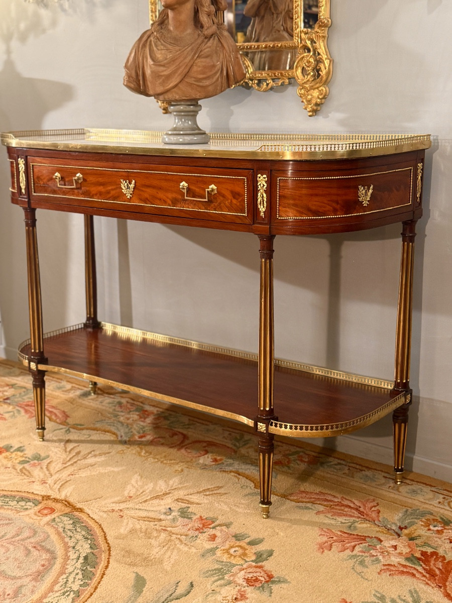 Important Louis XVI Mahogany Console Table, Circa 1780-photo-4